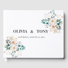 Enkel romantisk Blommigt Bröllop Gästböcker