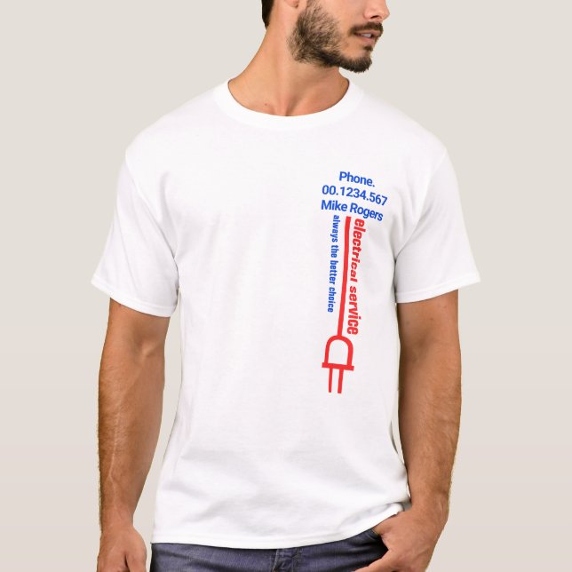 Enkel rörlig strömkontakt t shirt (Framsida)