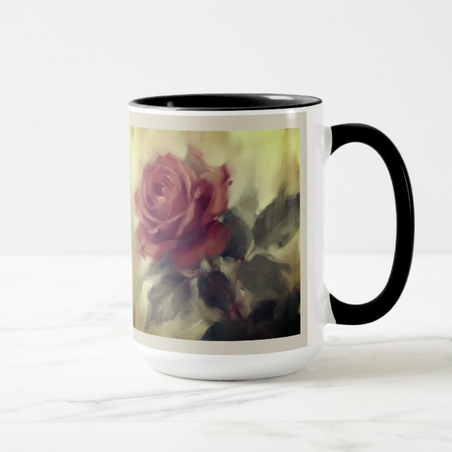 "Enkel ros oljemålning"  Mugg (Höger)