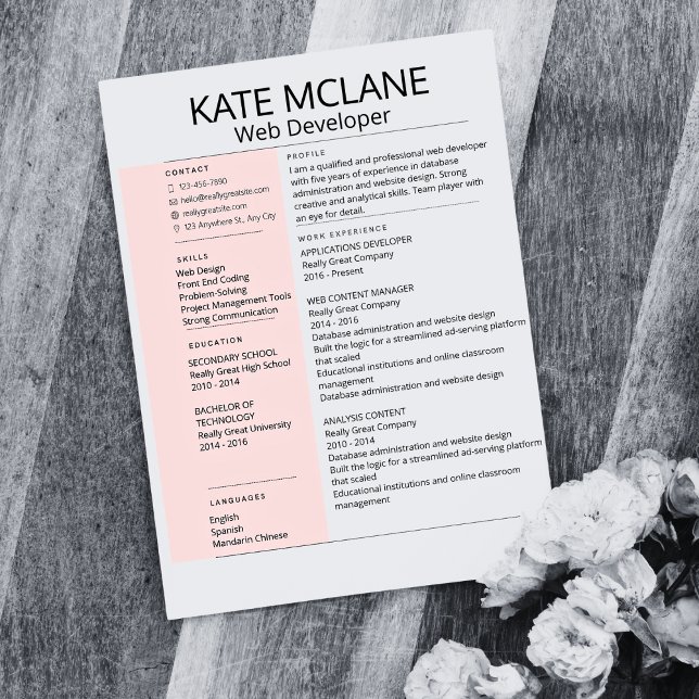 Enkel Rosa Aesthetic Kreativ Resume Template Brevhuvud (Skapare uppladdad)