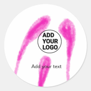 Enkel rosa akvarell abstrakt lägg till din logotex runt klistermärke