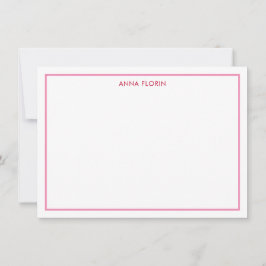 Enkel Rosa-anteckningskort för Gräns Anteckningskort