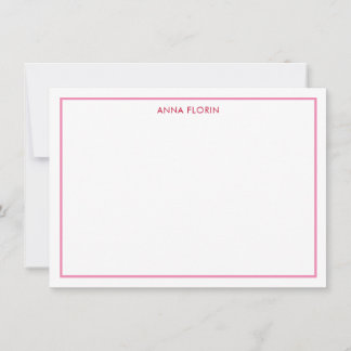 Enkel Rosa-anteckningskort för Gräns Anteckningskort