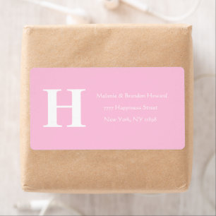 Enkel Rosa av Elegant Monogram Första återgång Fraktsedel