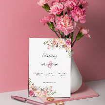 Enkel  Rosa Blommigt Bröllop