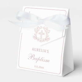 Enkel Rosa Blommigt Kor Baptism liten Tält Presentaskar