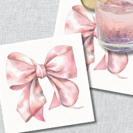 Enkel Rosa Bow Baby Shower Pappersservett
