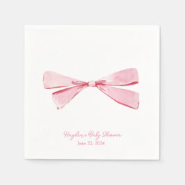 Enkel Rosa Bow Coquette Personlig Napkin Pappersservett