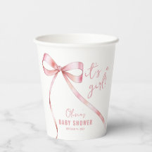 Enkel Rosa Bow Girl Baby Shower