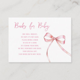 Enkel Rosa Bow Girl Baby Shower Bokar för Baby Tilläggskort