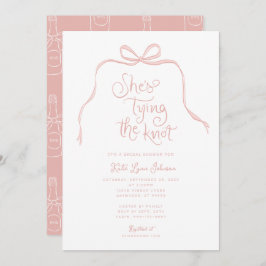 Enkel Rosa Bow Inbjudningskort för möhippan