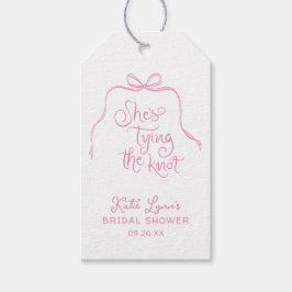 Enkel Rosa Bow-Möhippa Presentetikett