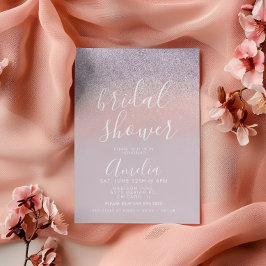 Enkel Rosa Bröllopsdusch Glitter i Roséguld Inbjudningar