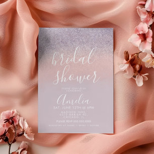 Enkel Rosa Bröllopsdusch Glitter i Roséguld Vykort
