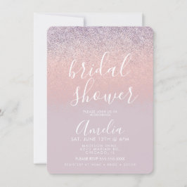 Enkel Rosa Bröllopsdusch Glitter Rund