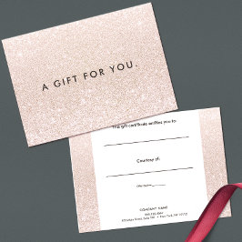 Enkel Rosa Champagne Glitter Gift-certifikat