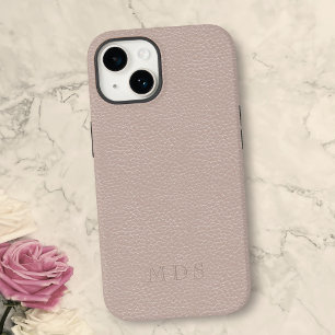 Enkel Rosa Faux-läder, Monogram