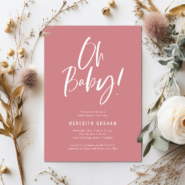 Enkel Rosa Flickbarnstödsprogram för calligrafi Inbjudningar