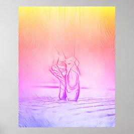 Enkel Rosa för Elegant Ballet Regnbåge Poster