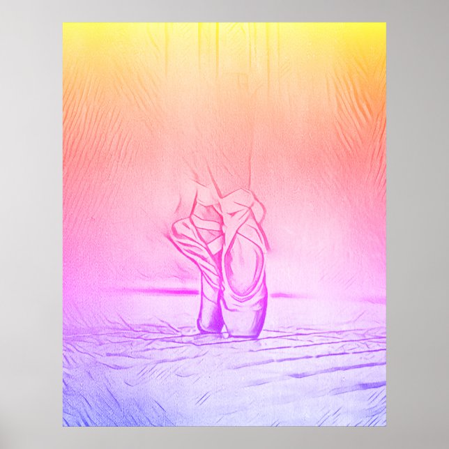 Enkel Rosa för Elegant Ballet Regnbåge Poster (Framsidan)