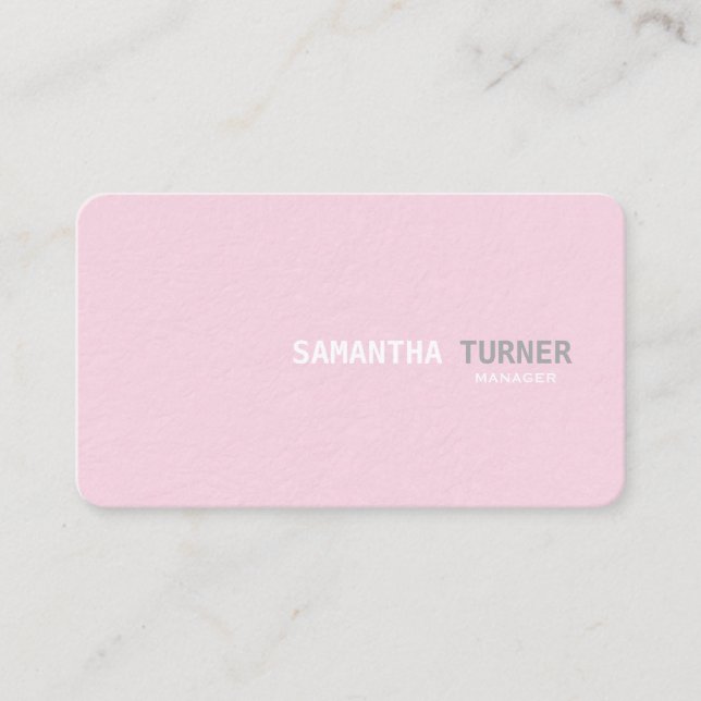 Enkel Rosa för Elegant Texturerad Professionell An Visitkort (Framsida)