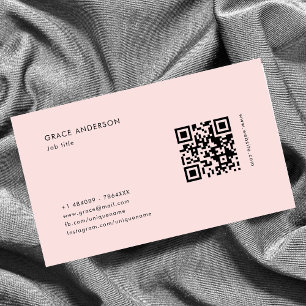 Enkel Rosa för kvinnliga QR-Social-medier, flickor Visitkort