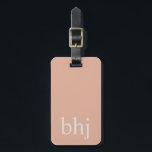 Enkel Rosa - första monogram Bagagebricka<br><div class="desc">Anpassadets bagagemärkesdesign med enkel elegant</div>