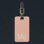 Enkel Rosa - första monogram Bagagebricka<br><div class="desc">Anpassadets bagagemärkesdesign med enkel elegant</div>