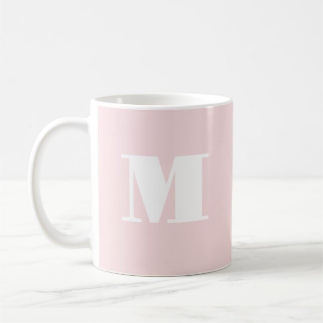 Enkel  Rosa, första Monogram Kaffemugg (Vänster)