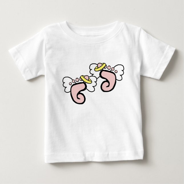 Enkel rosa fot tee shirt (Framsida)
