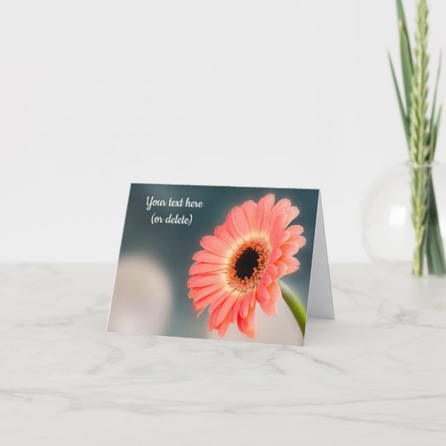 Enkel rosa Gerbera- gratulationskort Kort (Framsida)