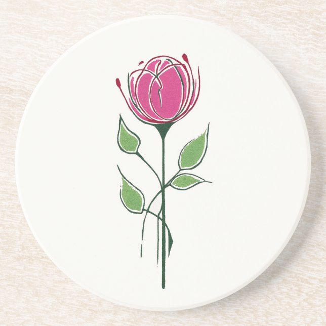Enkel rosa Glasgow-stil ros Underlägg (Framsidan)