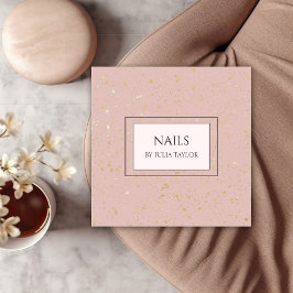 Enkel Rosa Glitter Nail Salon Manicurist Pastel Fyrkantigt Visitkort