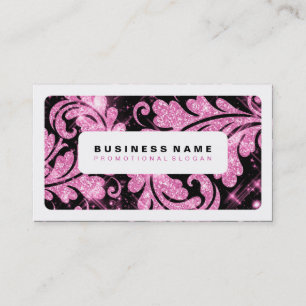 Enkel Rosa Glitter Swirls Visitkort