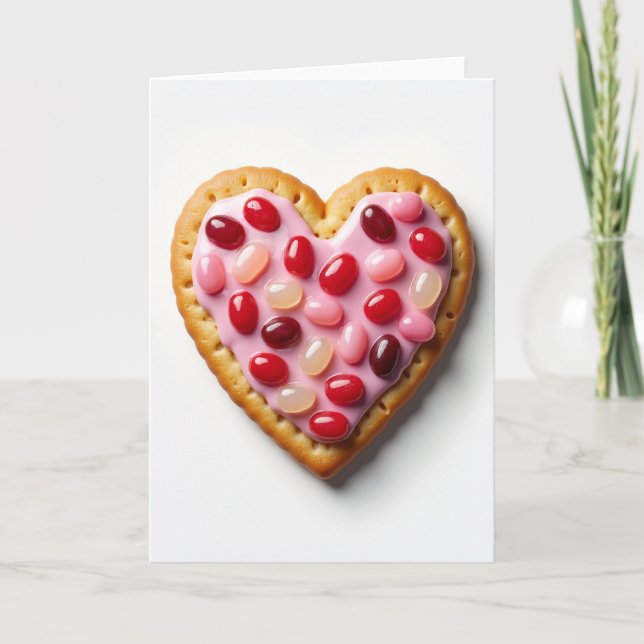 Enkel Rosa Godis Hjärtkort Kort (Framsida)