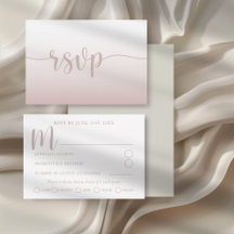 Enkel rosa gradient kalligrafi bröllop RSVP