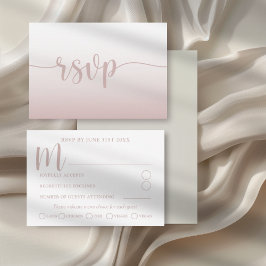 Enkel rosa gradient kalligrafi bröllop RSVP OSA Kort