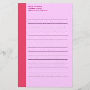 Enkel rosa gräns brevpapper