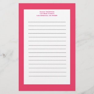 Enkel rosa gräns brevpapper