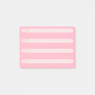 Enkel rosa grodlista post-it block