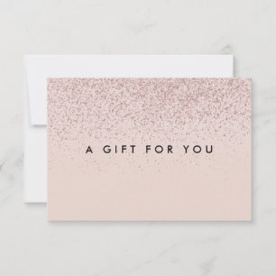 Enkel Rosa Guld Glitter Presentkort