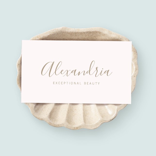 Enkel Rosa Handskriven skriptkalligrafi Visitkort (Skapare uppladdad)