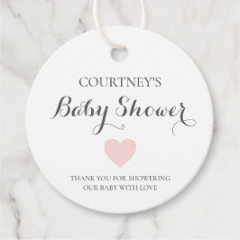 Enkel Rosa Heart Girl Cute Baby Shower Gåvor Etiketter