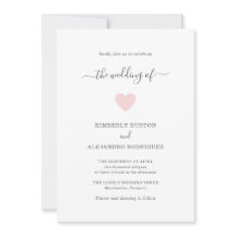 Enkel Rosa Heart Moden Bröllop