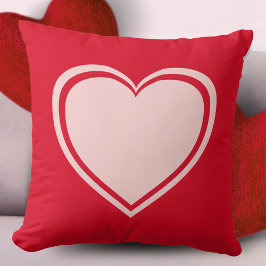 Enkel Rosa Heart Valentine-dag Kudde