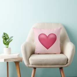 Enkel rosa hjärtformad illustration kudde