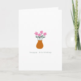 Enkel Rosa i kute - minst minimalistisk födelsedag Kort