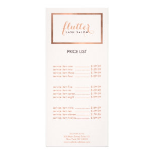 Enkel Rosa i Ro Guld Lash Salon Logotyp Reklamkort