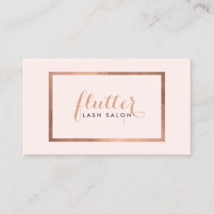 Enkel Rosa i Ro Guld Lash Salon Logotyp Visitkort