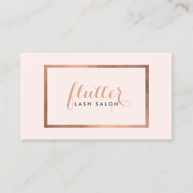 Enkel Rosa i Ro Guld Lash Salon Logotyp Visitkort (Framsida)